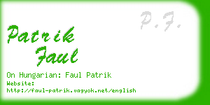 patrik faul business card